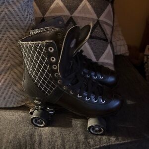 VNLA Men’s Black Quilted Roller Skates - High Top Lace-Up